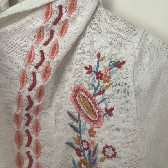 Soft Surroundings Embroidered Hoodie Sweater Small Cotton Boho Cottagecore - Picture 11 of 15